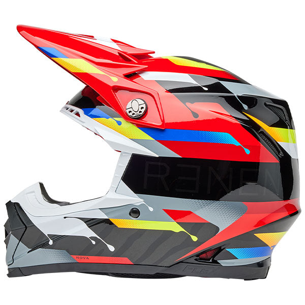 motorcycle helmet, showing aerodynamic shell design, ventilation ports, and secure retention system built for rider comfort and protection