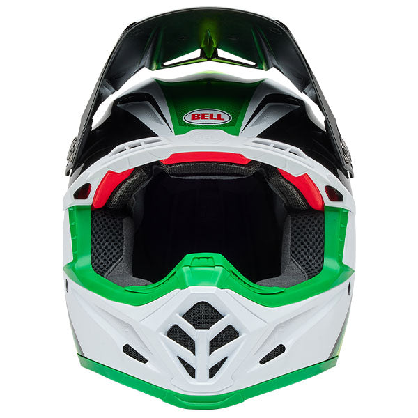 motorcycle helmet, showing aerodynamic shell design, ventilation ports, and secure retention system built for rider comfort and protection