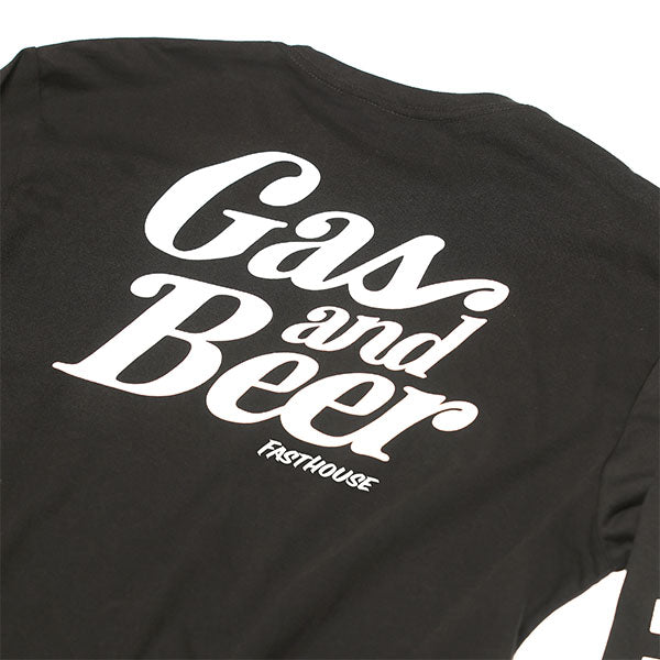Professional studio photo of Fasthouse Tavern Long Sleeve Tee; showing long-sleeve cut, printed graphics, and crew neckline; SKU 32974205; Colors: Black