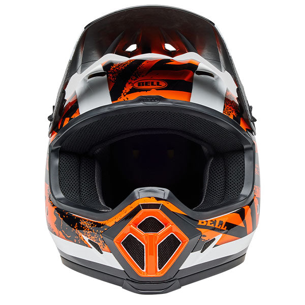 motorcycle helmet, showing aerodynamic shell design, ventilation ports, and secure retention system built for rider comfort and protection