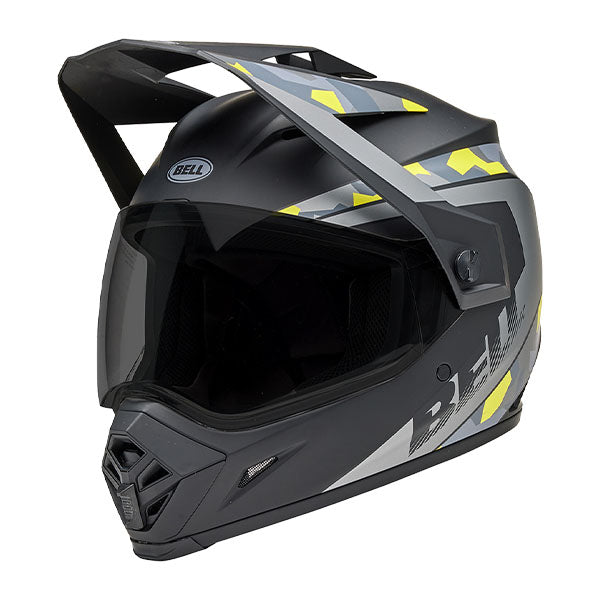 motorcycle helmet, showing aerodynamic shell design, ventilation ports, and secure retention system built for rider comfort and protection