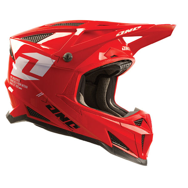 One Industries X-297 Focus Helmet, motocross/off-road helmet, detail view, color options: 2X, LG, MD, SM, XL, XS, sizes: Black/White, Electric Blue, Electric Red, Stone Gray, Weston Sand, White/Gray