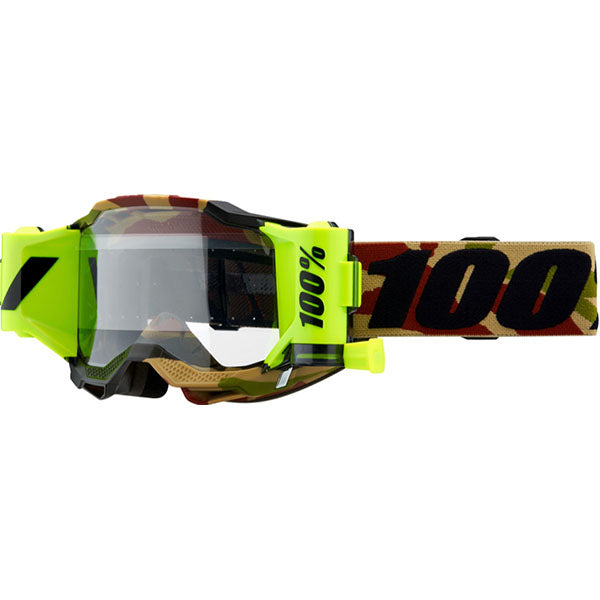 Studio image on a white background of 100%, Accuri 2 Forecast Goggle, Goggles, SKU 26013303, color options Dunder- Clear Lens, Mission- Clear Lens, Neon Red- Clear Lens, Blue- Clear Lens, Black- Clear Lens