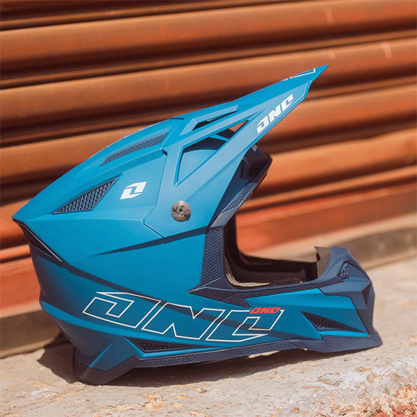 One Industries X-297 Horizon Helmet, motocross/off-road helmet, detail view, color options: 2X, LG, MD, SM, XL, XS, sizes: Black Cherry, Black/Gray, Cobalt Blue, Miami White, Saddle Brown, Slate Gray