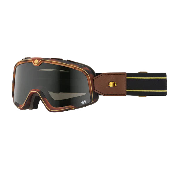 Studio photo of 100%, Barstow Goggle, Goggles, SKU 5612207500, color options Race Service, Mirror Silver Lens, The Arsenale, Smoke Lens, Death Spray, Mirror Blue Lens, El Solitario, Smoke Lens, Vahna, Mirror Blue Lens, Erban, Mirror Dark Red Lens, Malibu, Smoke Lens, Jane Motorcycles, Mirror True Gold Lens and more