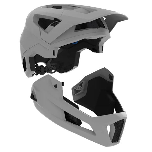 Product photo showing Leatt, V25 Enduro 4.0 Helmet (MTB) Mountain Bike in White, Colors: Loam, Red, Stealth, White, Sizes: LG, MD, SM