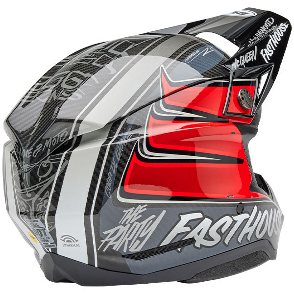 motorcycle helmet, showing aerodynamic shell design, ventilation ports, and secure retention system built for rider comfort and protection
