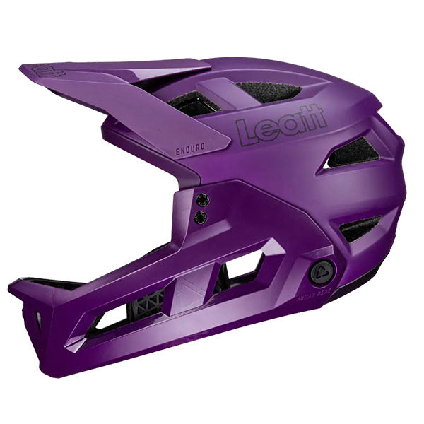 Product photo showing Leatt, V25 Enduro 2.0 Helmet (MTB) Mountain Bike in Stealth, Colors: Cyan, Lava, Purple, Stealth, White, Sizes: LG, MD, SM