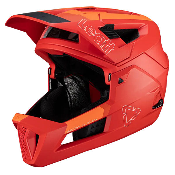 Image showing Leatt, V25 Enduro 4.0 Helmet (MTB) Mountain Bike in Red, Colors: Loam, Red, Stealth, White, Sizes: LG, MD, SM