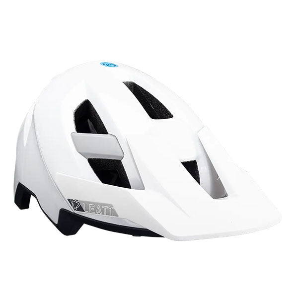 Product photo showing Leatt, AllMtn 3.0 V25 Helmet (MTB) Mountain Bike in White, Colors: Graphite, Red, Rust, Stealth, White, Sizes: LG, MD, SM, SKU: 1023015401
