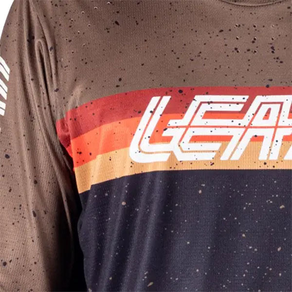 Product photo showing Leatt, Enduro 3.0 Jersey (MTB) Mountain Bike, Colors: Black, Graphite, Pistachio, Rust, Sizes: 2-3, SKU: 5025010244