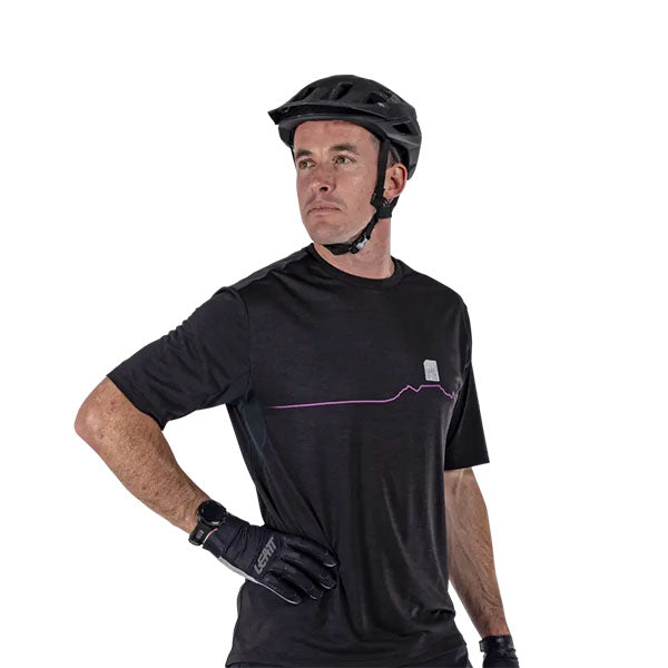 Product photo showing Leatt, Trail 1.0 Jersey (MTB) Mountain Bike, Colors: Black, Loam, Rust, Teal, Sizes: 2-3, SKU: 5025103905