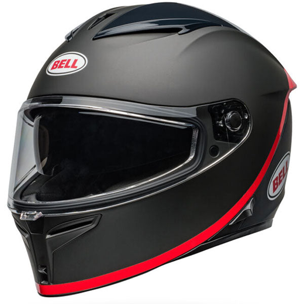 motorcycle helmet, showing aerodynamic shell design, ventilation ports, and secure retention system built for rider comfort and protection