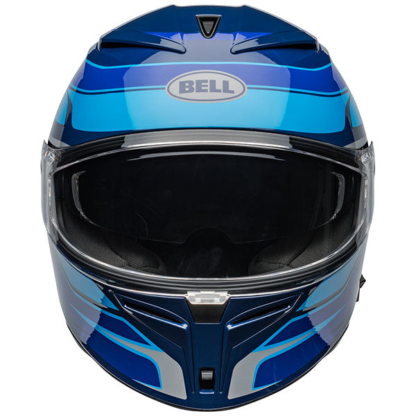 motorcycle helmet, showing aerodynamic shell design, ventilation ports, and secure retention system built for rider comfort and protection