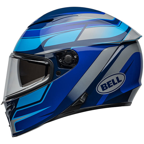 motorcycle helmet, showing aerodynamic shell design, ventilation ports, and secure retention system built for rider comfort and protection