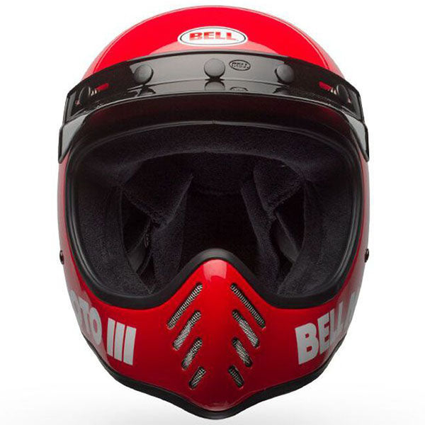 motorcycle helmet, front view, showing aerodynamic shell design, ventilation ports, and secure retention system built for rider comfort and protection. SKU 07152101.