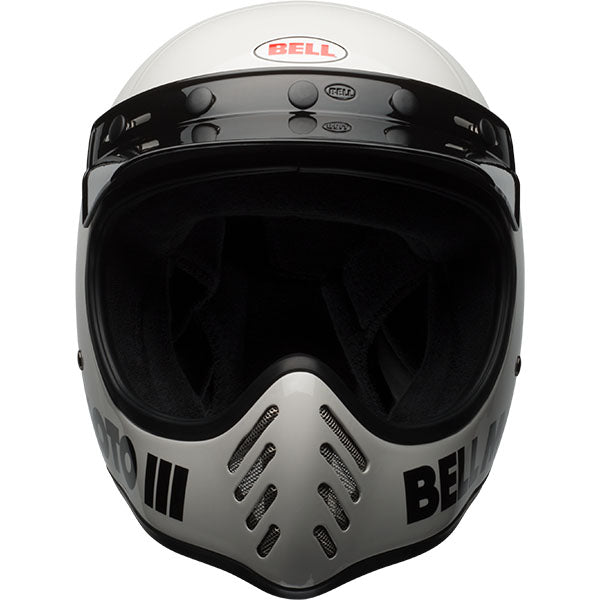 motorcycle helmet, front view, showing aerodynamic shell design, ventilation ports, and secure retention system built for rider comfort and protection. SKU 07155899.