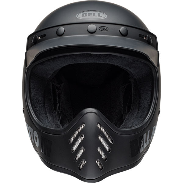 motorcycle helmet, front view, showing aerodynamic shell design, ventilation ports, and secure retention system built for rider comfort and protection. SKU 07152122.