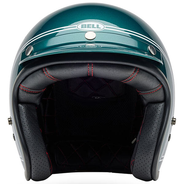 motorcycle helmet, front view, showing aerodynamic shell design, ventilation ports, and secure retention system built for rider comfort and protection. SKU 07164120.