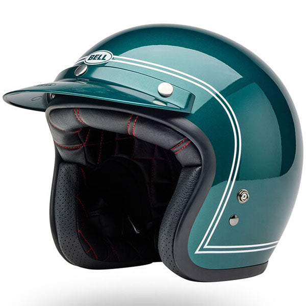 motorcycle helmet, front view, showing aerodynamic shell design, ventilation ports, and secure retention system built for rider comfort and protection