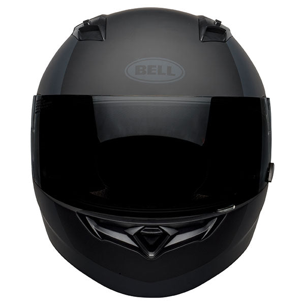 motorcycle helmet, front view, showing aerodynamic shell design, ventilation ports, and secure retention system built for rider comfort and protection. SKU 07123738.
