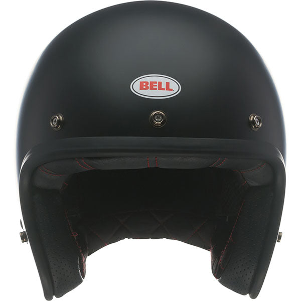 motorcycle helmet, front view, showing aerodynamic shell design, ventilation ports, and secure retention system built for rider comfort and protection. SKU 07049169.