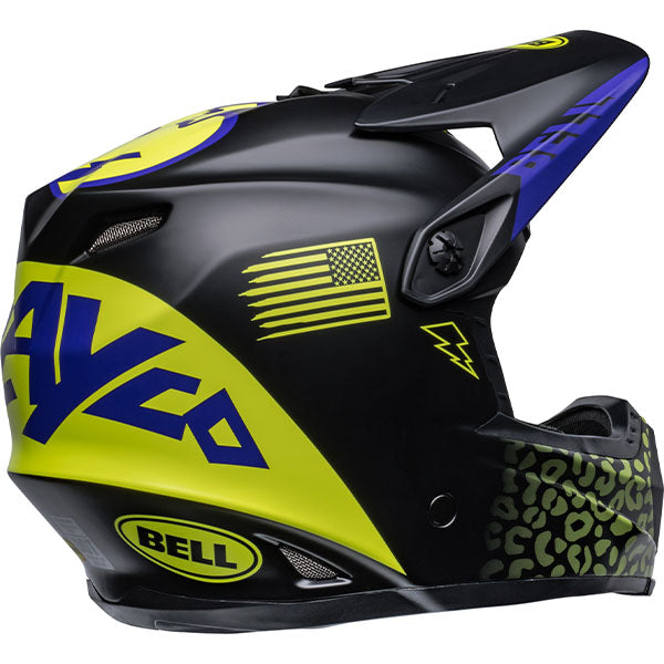 motorcycle helmet, rear view, showing aerodynamic shell design, ventilation ports, and secure retention system built for rider comfort and protection