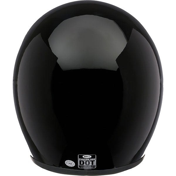 motorcycle helmet, rear view, showing aerodynamic shell design, ventilation ports, and secure retention system built for rider comfort and protection