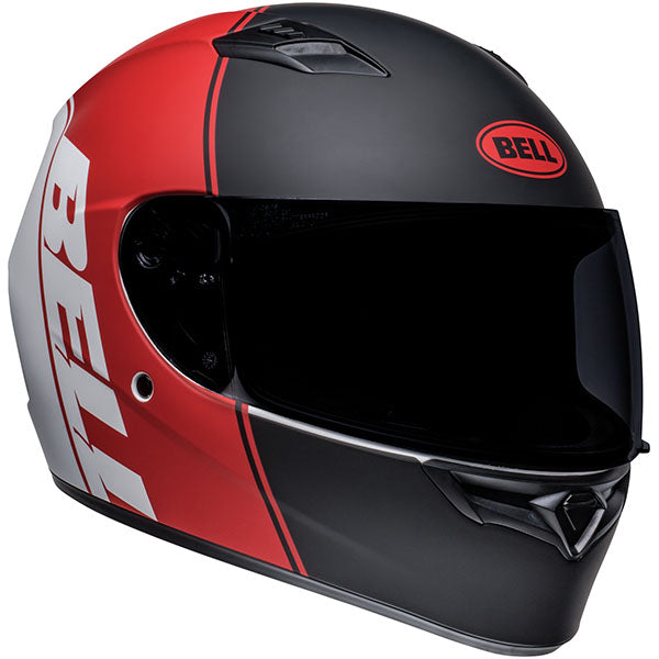 motorcycle helmet, front view, showing aerodynamic shell design, ventilation ports, and secure retention system built for rider comfort and protection