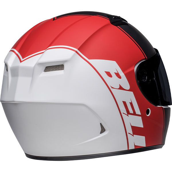 motorcycle helmet, rear view, showing aerodynamic shell design, ventilation ports, and secure retention system built for rider comfort and protection. SKU 07141881.