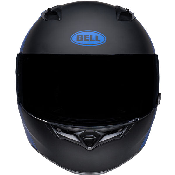 motorcycle helmet, front view, showing aerodynamic shell design, ventilation ports, and secure retention system built for rider comfort and protection. SKU 07141852.