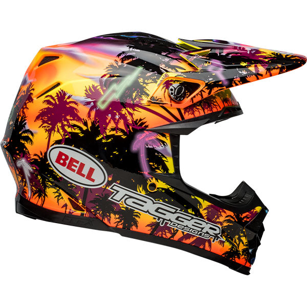 motorcycle helmet, showing aerodynamic shell design, ventilation ports, and secure retention system built for rider comfort and protection