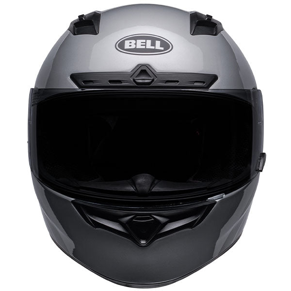 motorcycle helmet, front view, showing aerodynamic shell design, ventilation ports, and secure retention system built for rider comfort and protection. SKU 07137232.