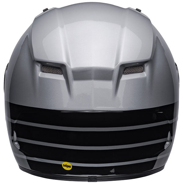 motorcycle helmet, rear view, showing aerodynamic shell design, ventilation ports, and secure retention system built for rider comfort and protection. SKU 07137229.