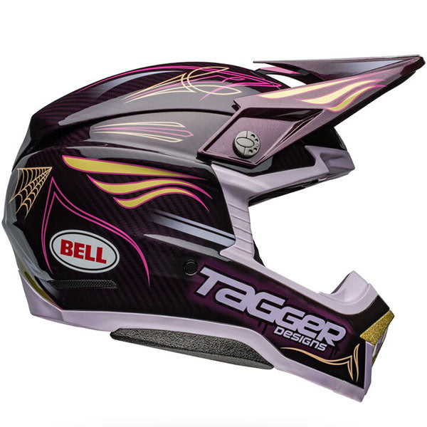 motorcycle helmet, showing aerodynamic shell design, ventilation ports, and secure retention system built for rider comfort and protection