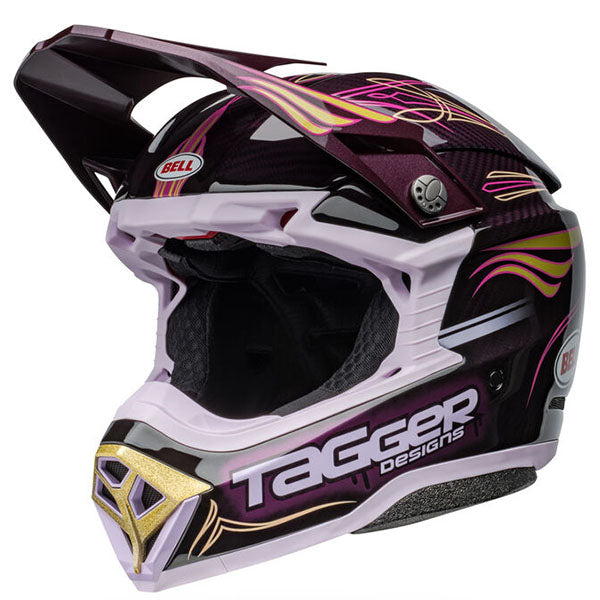 motorcycle helmet, showing aerodynamic shell design, ventilation ports, and secure retention system built for rider comfort and protection