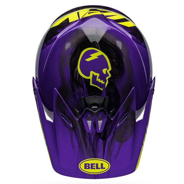 motorcycle helmet, top view, showing aerodynamic shell design, ventilation ports, and secure retention system built for rider comfort and protection. SKU 07160373.