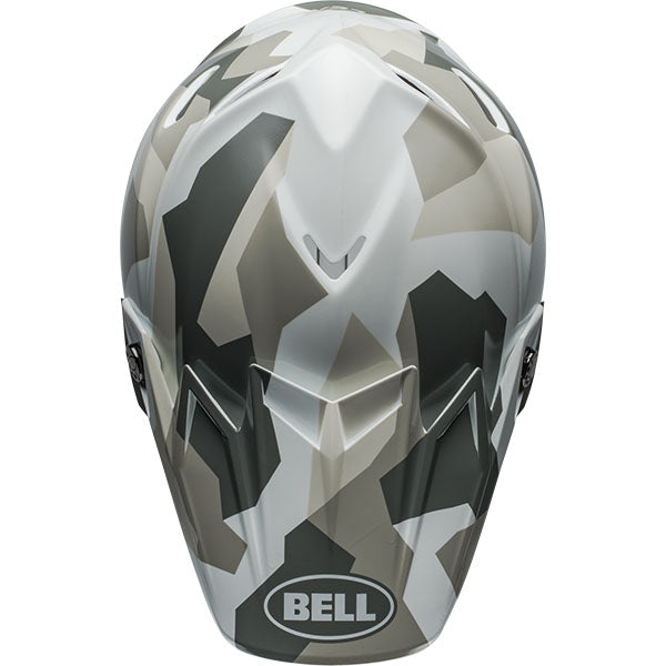 motorcycle helmet, top view, showing aerodynamic shell design, ventilation ports, and secure retention system built for rider comfort and protection. SKU 07157198.