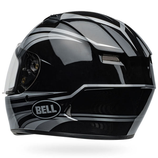 motorcycle helmet, rear view, showing aerodynamic shell design, ventilation ports, and secure retention system built for rider comfort and protection. SKU 07158693.