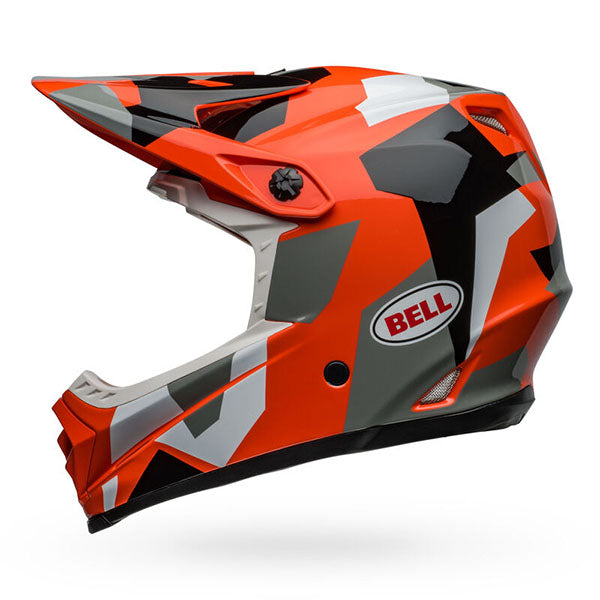 motorcycle helmet, angled view, showing aerodynamic shell design, ventilation ports, and secure retention system built for rider comfort and protection