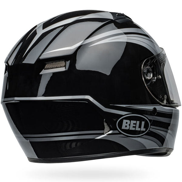 motorcycle helmet, rear view, showing aerodynamic shell design, ventilation ports, and secure retention system built for rider comfort and protection. SKU 07160124.