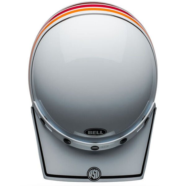 motorcycle helmet, rear view, showing aerodynamic shell design, ventilation ports, and secure retention system built for rider comfort and protection. SKU 07158721.