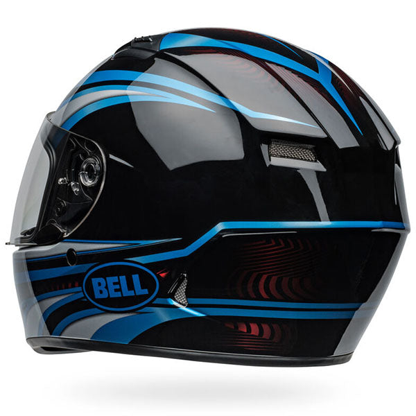 motorcycle helmet, rear view, showing aerodynamic shell design, ventilation ports, and secure retention system built for rider comfort and protection. SKU 07158692.