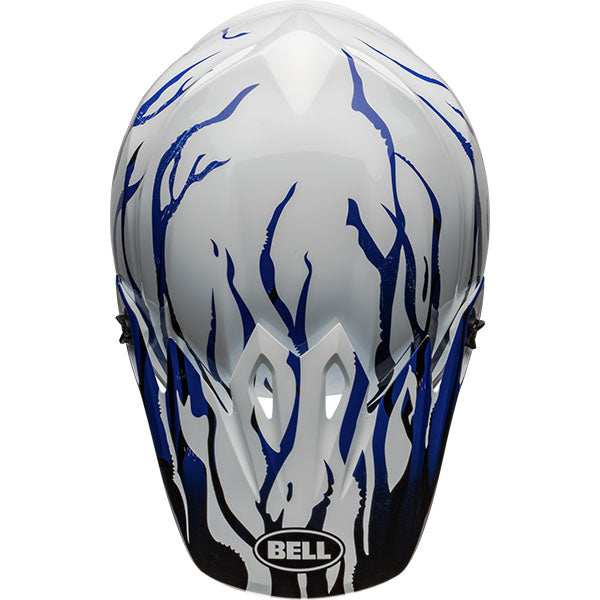 motorcycle helmet, top view, showing aerodynamic shell design, ventilation ports, and secure retention system built for rider comfort and protection. SKU 07157404.