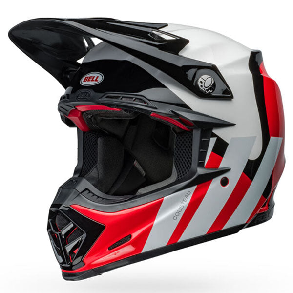 motorcycle helmet, showing aerodynamic shell design, ventilation ports, and secure retention system built for rider comfort and protection
