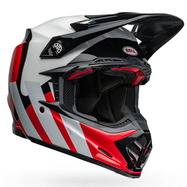 Bell Helmets Bell - Moto-9S Flex Hello Cousteau Stripes Helmet off-road motocross helmet, showing aerodynamic shell design, ventilation ports, and secure retention system built for rider comfort and protection. SKU 07157236.