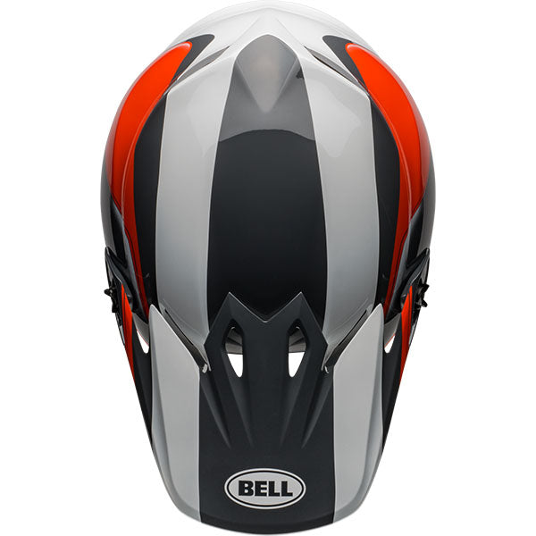 motorcycle helmet, top view, showing aerodynamic shell design, ventilation ports, and secure retention system built for rider comfort and protection. SKU 07157443.