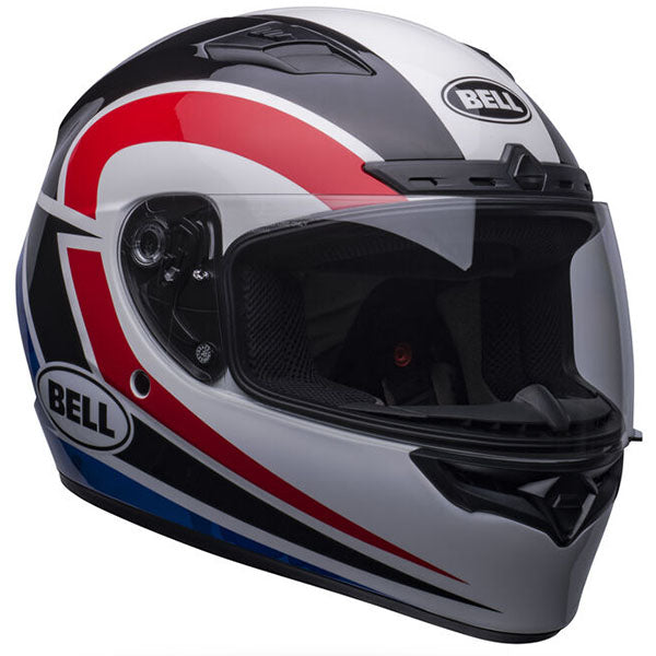 motorcycle helmet, front view, showing aerodynamic shell design, ventilation ports, and secure retention system built for rider comfort and protection. SKU 07158689.