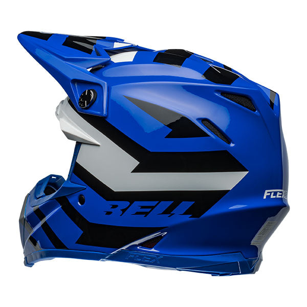 motorcycle helmet, rear view, showing aerodynamic shell design, ventilation ports, and secure retention system built for rider comfort and protection