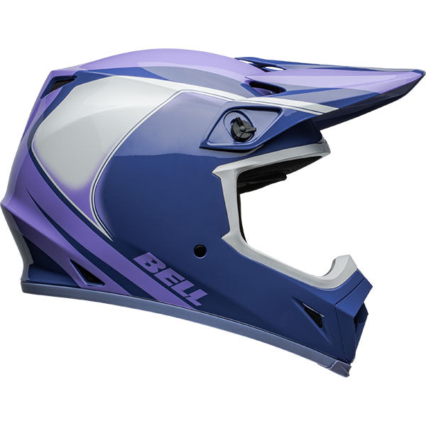 motorcycle helmet, angled view, showing aerodynamic shell design, ventilation ports, and secure retention system built for rider comfort and protection
